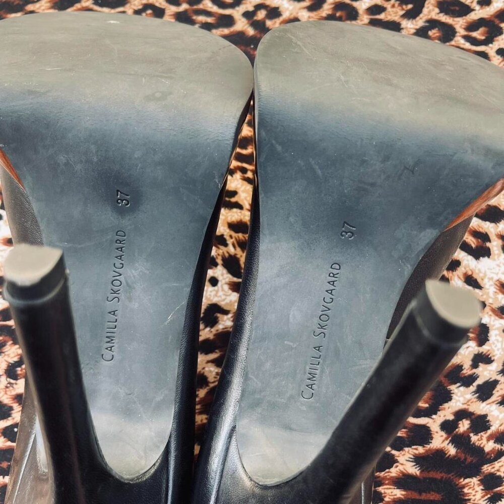 Black And Copper Platform Heels - image 5